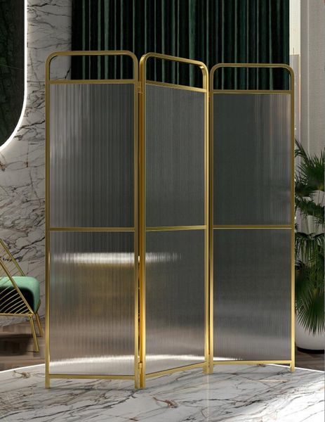 

living room screens partition light luxury small family nordic push-pull folding movable folding dividers tempered glass rattan iron screen