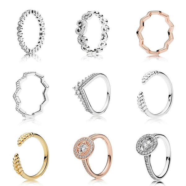 

2019 new 100% 925 sterling silver ring 190941cz 197117cz 187752 197751cz 197736cz 197699 167699 181006cz 191006cz315p