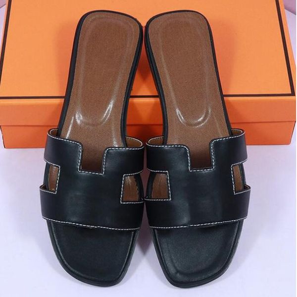 

oran sandal designer orans sandals luxury slippers slides flat women shoes genuine leather sandal summer flip flops sneaker beach slide, Black