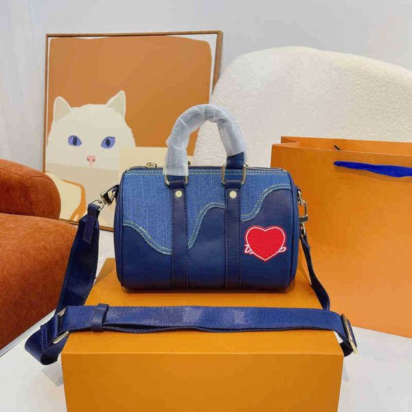 

evening bags designer bag shoulder bag women denim handbag crossbody luxury bags purses ladies fashion classic zipper heart printed handbags