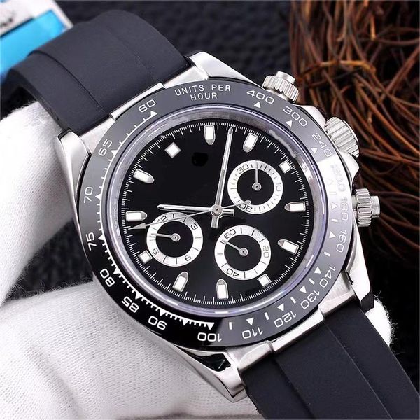 

cosmograph 116519 black dial mechanical diving watch for men 2023 luxury luminous wristwatch mens watches white gold rubber strap waterproof, Slivery;brown