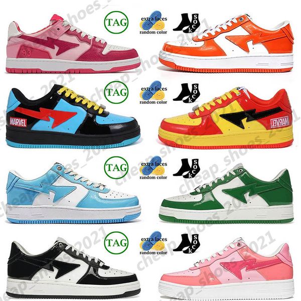 

with extra laces bapestas casual shoes baped sk8 sta bapesta abc camo bluecolor camo combo pink pastel green brown orange tokyo womens mens