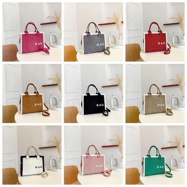 

marc tote bag designer totes handbag autumn winter women deer velvet handbags shoulder shopper bags diagonal letter printing large tote 2210