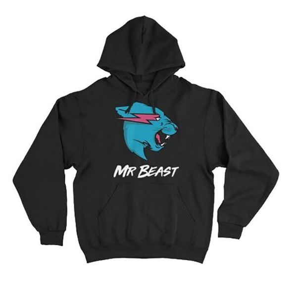 

mr beast merch hoodie sweatshirt tracksuit men women pullover, Black