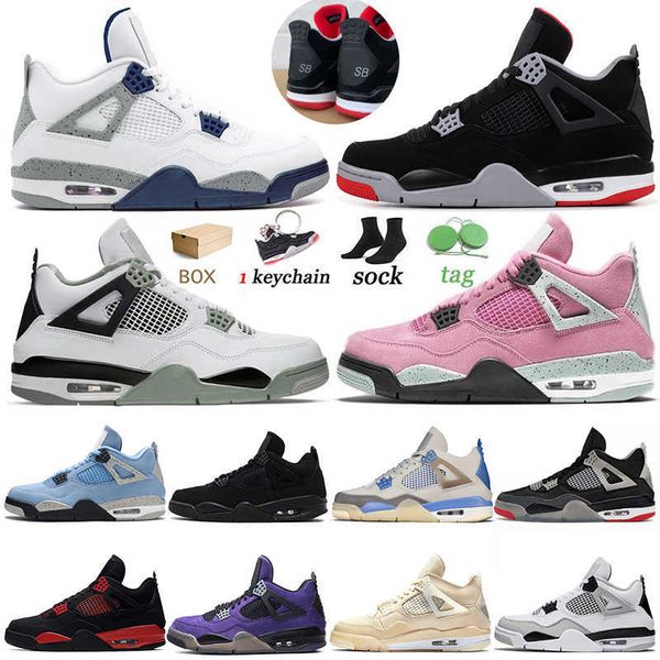 

2022 4 basketball jumpman shoes craft 4s iv seafoam size 36-50 university pink military black cat white oreo off men women sneakers qc4a, Black;white
