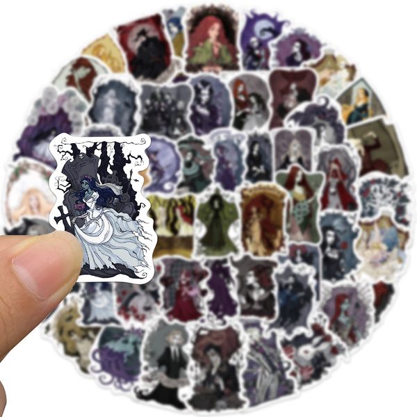 

53pcs gothic witch stickers non-random for car bike luggage sticker lapskateboard motor water bottle snowboard wall decals kids gifts
