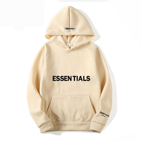 

loose designer men hoody essentials hoodies pullover sweatshirts feel go multi thread fashion brand men's and women's casual hoodi, Black