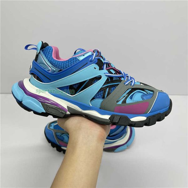 

triple s casual shoes chunky men sneaker runner blue ice grey trainer lime metallic silver pastel fluo green dad shoe fashi, Black