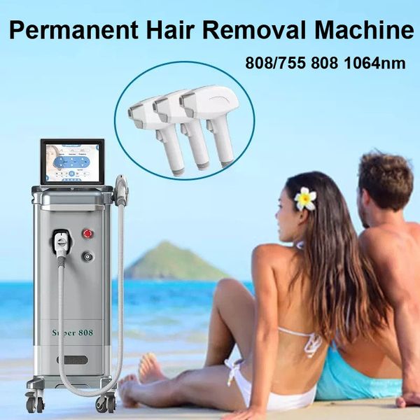 

professional hair removal laser machine diode laser 755 808 1064 beauty salon equipment triple wave 808nm skin rejuvanation insturment for s, Black
