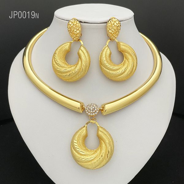 

wedding jewelry sets dubai women necklace earrings set african fashion nigeria gold plated bride party gifts 221119, Slivery;golden