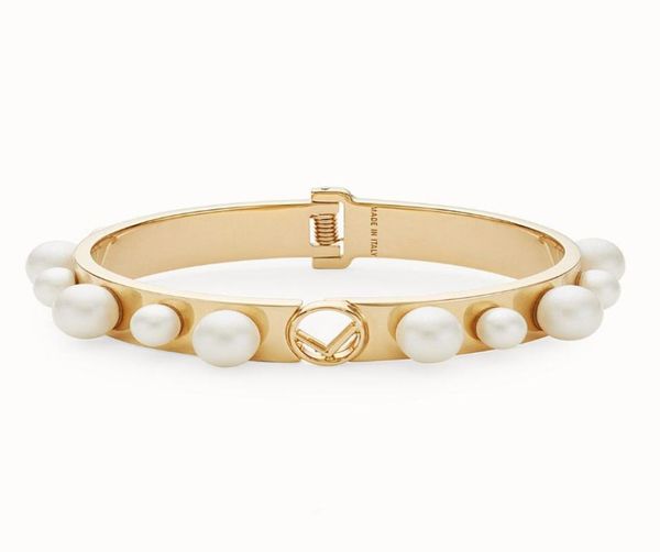 

luxury designer bracelet for womens brand classic letters fashion gold bracelets pearl bangle silver diamond jewelry 8737743, Black