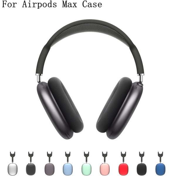 

for airpods max airpod headphone accessories solid tpu silicone cute protective headphone cover apple wireless charging box shockproof case