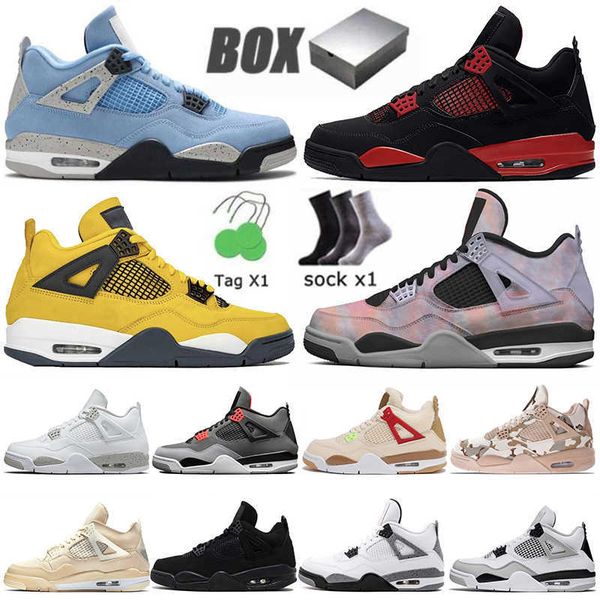 

mens 4 4s basketball shoes jumpman zen master university blue white oreo infrared shimmer red thunder metallic black cat men women sports