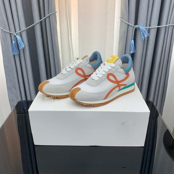 

mens womens lowes luxury casual shoes flow runner in nylon suede lace up sneaker soft upper honey rubber wave sole that curves around 02, Black