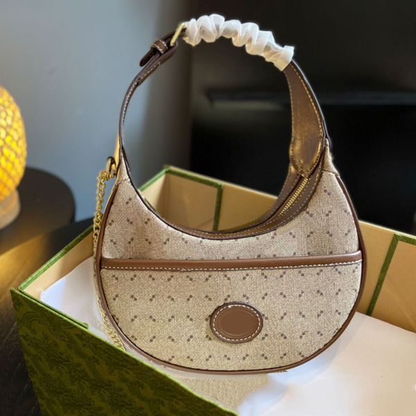 

hobo half moon mini crossbody shoulder chain bags shopping women envelope zipper handbags waterproof handbag purse fashion letters adjustabl