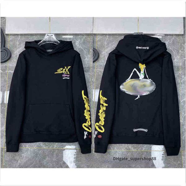 

designer hearts hoodie chromes mens hoody clothing womens heart hoodies hoody ch cross flower arm front printed horseshoe pocket zipper jack, Black