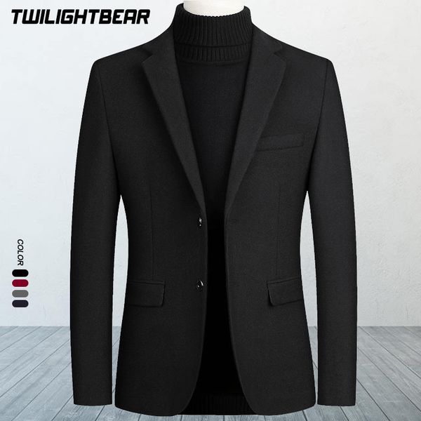 

men's suits blazers wool male jacket oversized solid business casual winter men clothing wedding coat 4xl bfj002 221121, White;black