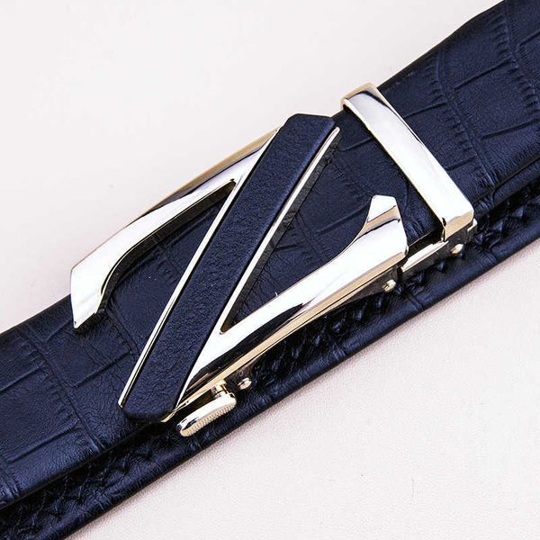 

mens leather belt letter z automatic buckle middle youth jeans waistband fashion luxury fashion casual belts, Black;brown