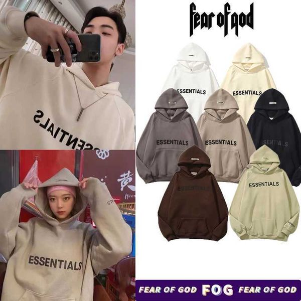 

men's hoodies essentials designer sweatshirts women's pullover fear god double couple high fashion brand bodysuit hooded men and w, Black