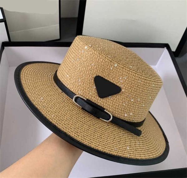 

designer straw hat wide brim casquette men women fashion beach cap bucket hats summer hat whole 2022256k, Blue;gray