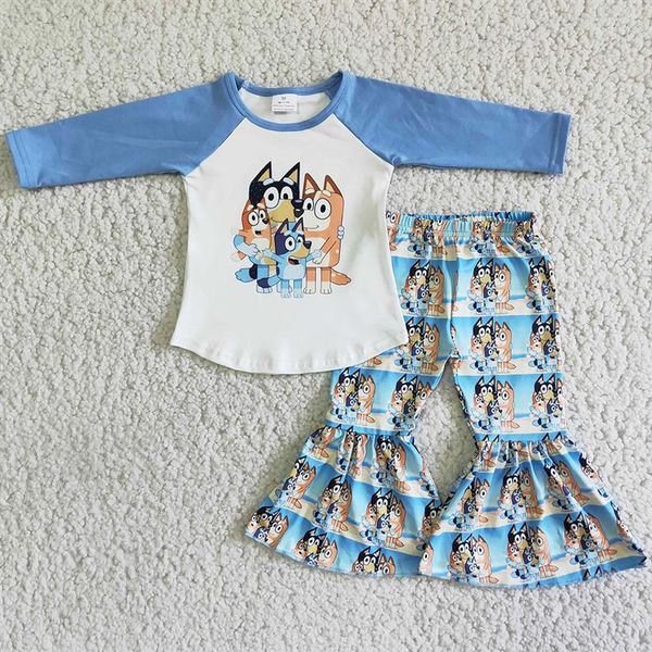 

kids designer clothes boys hoodie sets fashion baby girls clothing long sleeve bell bottom pants boutique toddler kid girl sibling215t, White