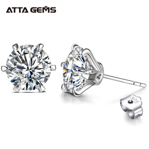 

stud arrival 30 carat gemstone earrings for women solid 925 sterling silver d color solitaire fine jewelry 221119, Golden;silver