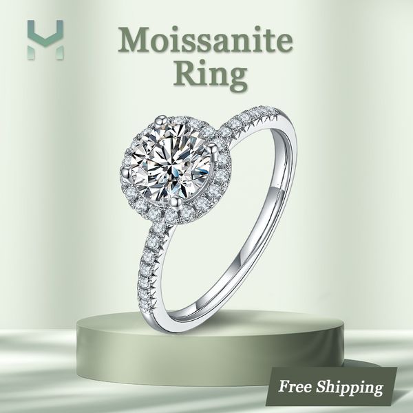 

solitaire ring classic round bag setting 925 silver high clarity d color vvs1 laboratory-created original diamond for women 221119, Golden;silver