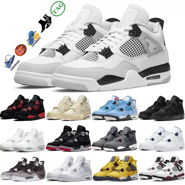 

jumpman 4 4s basketball shoes for man black cat taupe haze desert moss court purple travis white cement oreo sail olivia kim orange metallic