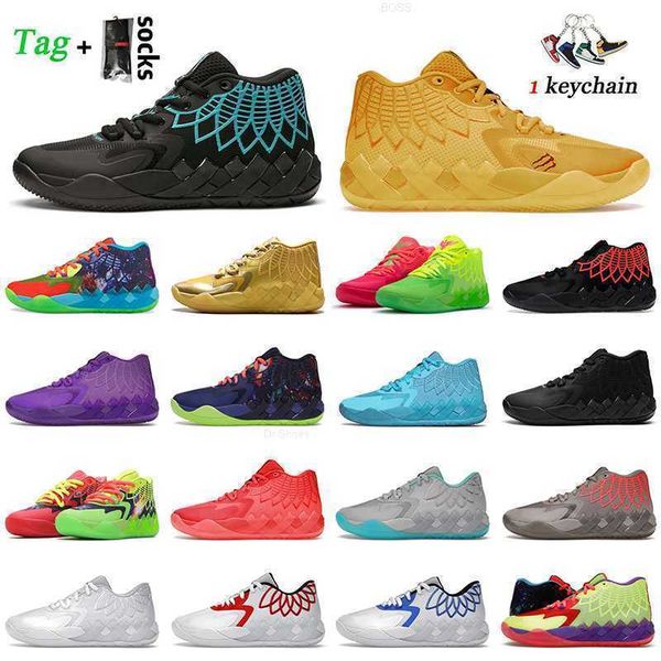 

basketballl shoes trainers sneakers fashion mens with socks lamelo ball mb.01 buzz city iridescent dreams unc galaxy i rick and morty be you, Black