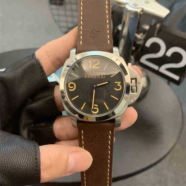 

superclone pam372 47mmreal sstainless steel panera men's mechanical watch fashion simple sports kl4b dj8h, Slivery;brown