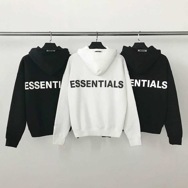 

mens women designers essentials hoodies winter warm long sleeve fear god double letters high hoodie sweatshirt couple, Black