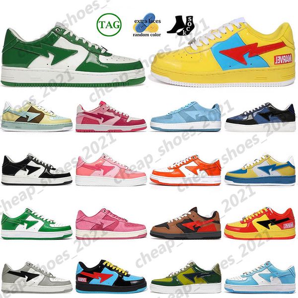 

ing selling baped sk8 sta bapesta casual shoes color camo combo pink green triple white black jjjjound abc camo blue women mens bapestas tra