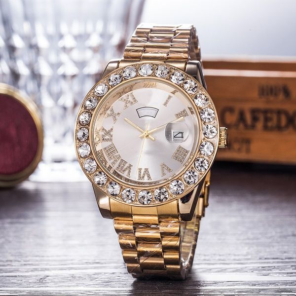 

2022 luxury fashion men's mechanical automatic 40mm drill face stainless steel wrist watch, Slivery;brown