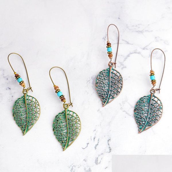 

dangle chandelier retro hollow leaf earrings dangle shape ear rings fashion jewelry women drop delivery dhyf4, Silver