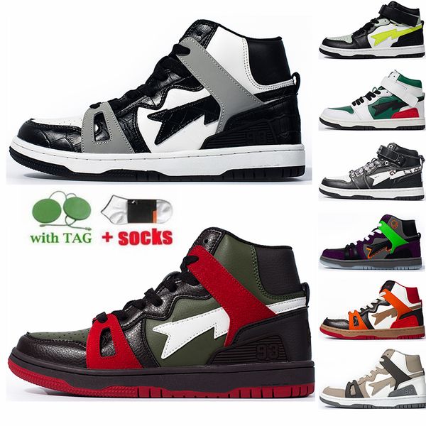 

sta hi 93 casual shoes flat mid designer sports sneakers for men women triple black light grey oliver brown red orange light sand high fashi