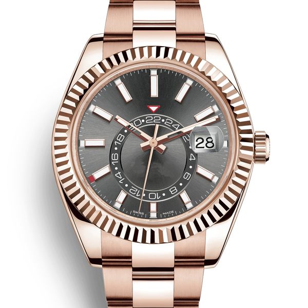 

mens watch automatic mechanical ceramic designer watches 42mm all stainless steel sliding buckle watches sapphire super luminous wristwatch, Slivery;brown