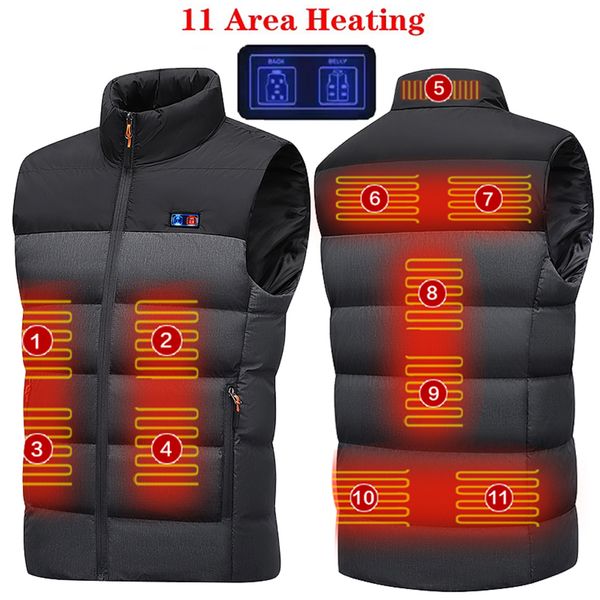 

men's vests 3-13 areas heated men jacket winter womens electric usb heater tactical man thermal body warmer coat 221121, Black;white
