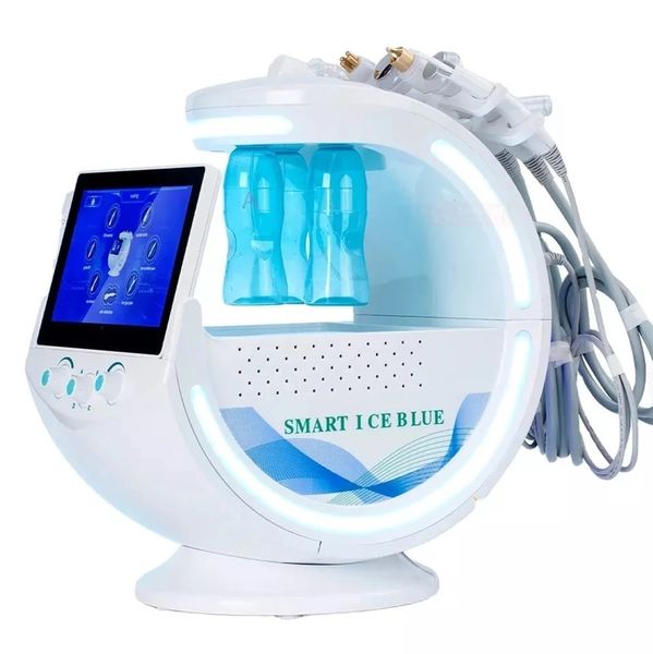 

7 in1 h2o2 hydra dermabrasion beauty equipment rf bio lift spa facial machine hydro microdermabrasion water aqua peel cold hammer oxygen spr, Black;white