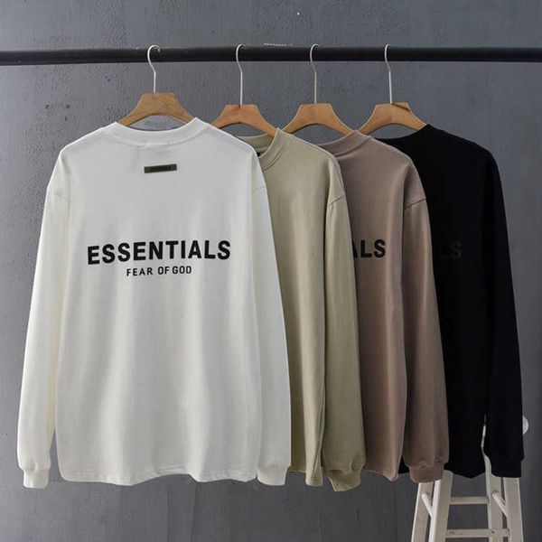 

loose designer men hoody essentials hoodies pullover sweatshirts fear god double line back letters long sleeve women's loose shirt, Black