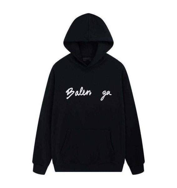 

fashion brand designer hoodie balanciagas classic autumn and winter versatile loose casual men's and women's coats black
