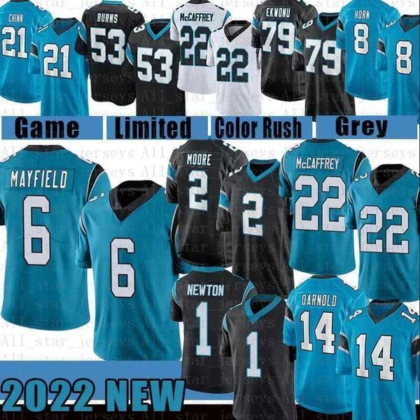 

baker mayfield custom jersey carolina''panthers''color dj moore jeremy chinn christian mccaffrey ikem ekwonu sam darnold
