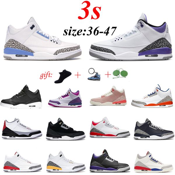 

size36-47 basketball shoes cardinal red for jumpman 3 3s men cement medium grey pine green racer blue midnight navy patchwork mens trainers