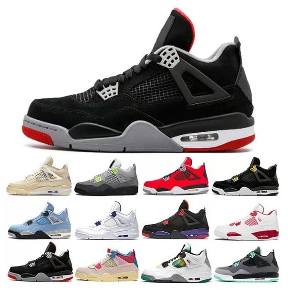 

a1 2022 men women basketball shoes jumpman 4 4s cream sail black cat white cement cactus jack mens trainers sport designer sneakers