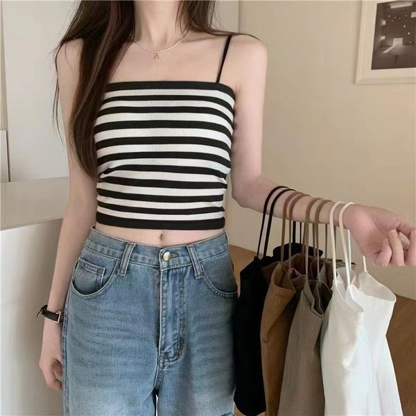 

women's tanks & camis mesh red thread sling without marks size latex fixation one piece cup wrap chest vest female xia, White
