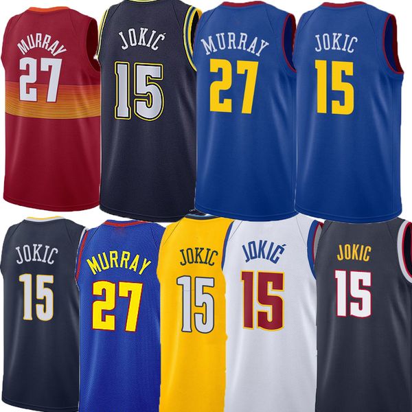 

men basketball nikola jokic jamal 27 murray jersey michael 1 porter jr. aaron gordon bones hyland caldwell pope bruce brown jeff green women, Black;red