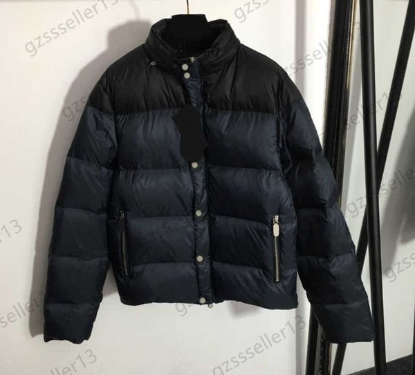 

puffer coat womens designer down parkas custom buttons decorated accept hooded winter coats collar zipper open long sleeve jacket fashion wa, Black