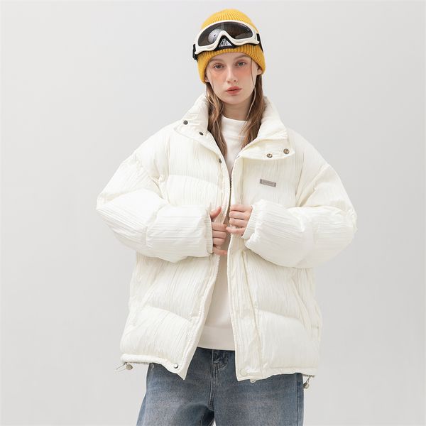 

autumn winter couple clothes wrinkles splicing cotton jacket fashion couples street coats hip hop solid cotton jackets new my105, Black;brown