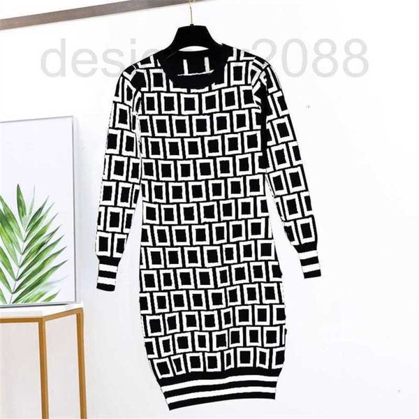 

casual dresses designer 5 colors womens fashion dress letter printing autumn winter long knitted shirts girls spring clothes for party whole, Black;gray