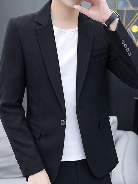 

men's suits blazers jacket man slim fit male one button office clothing fashion business casual hombre men s 221121, White;black