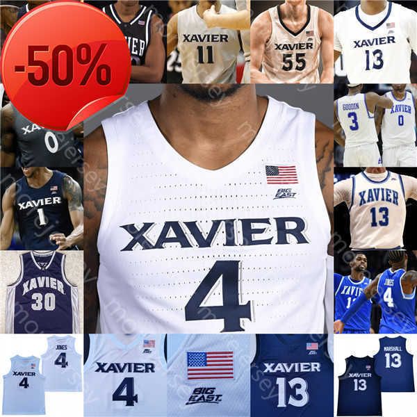 

2022 custom xavier basketball jersey ncaa college 4 tyrique jones 13 naji marshall 32 zach antle 11 dwon odom 22 dieonte miles, Black;red